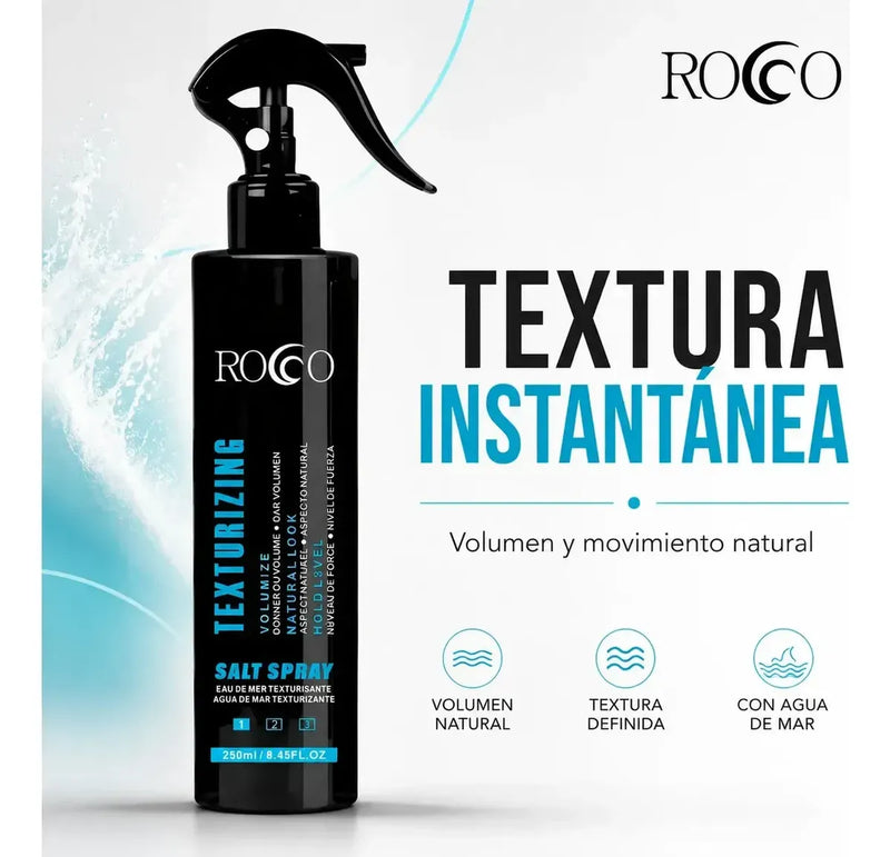 Spray Texturizador Rocco 250ml – Voluminizador Profesional para Acabado Natural