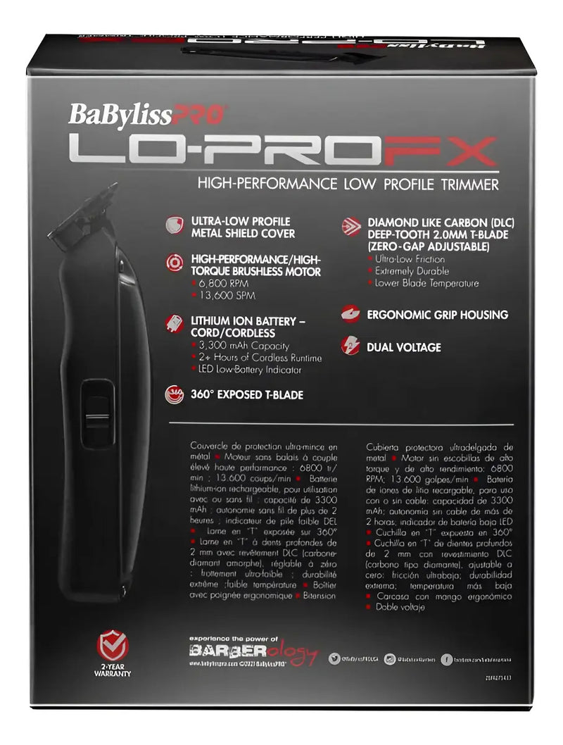 Trimmer BabylissPRO LO-PROFX Negra Perfiladora Profesional