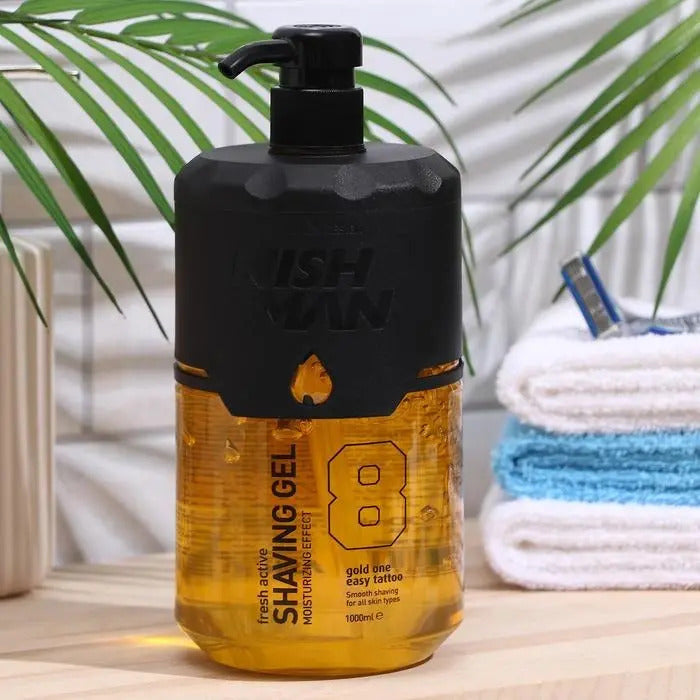 Shaving Gel Nishman Gold One N8 1000ml - Gel de Afeitar Profesional de Alta Visibilidad