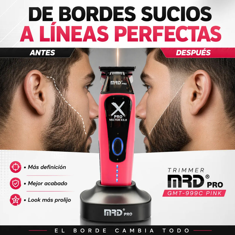 Maquina Cortar Pelo Trimmer Profesional Vector King 3.0 Rosa