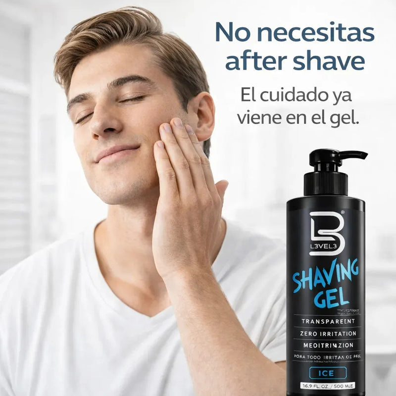 Gel De Afeitado Transparente Level3 Ice Profesional 500ml