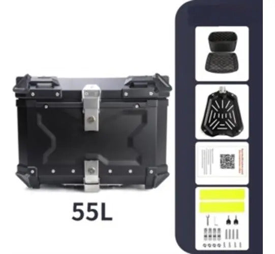 Maleta Top Case Aluminio 55 Litros Para Moto Black X Series