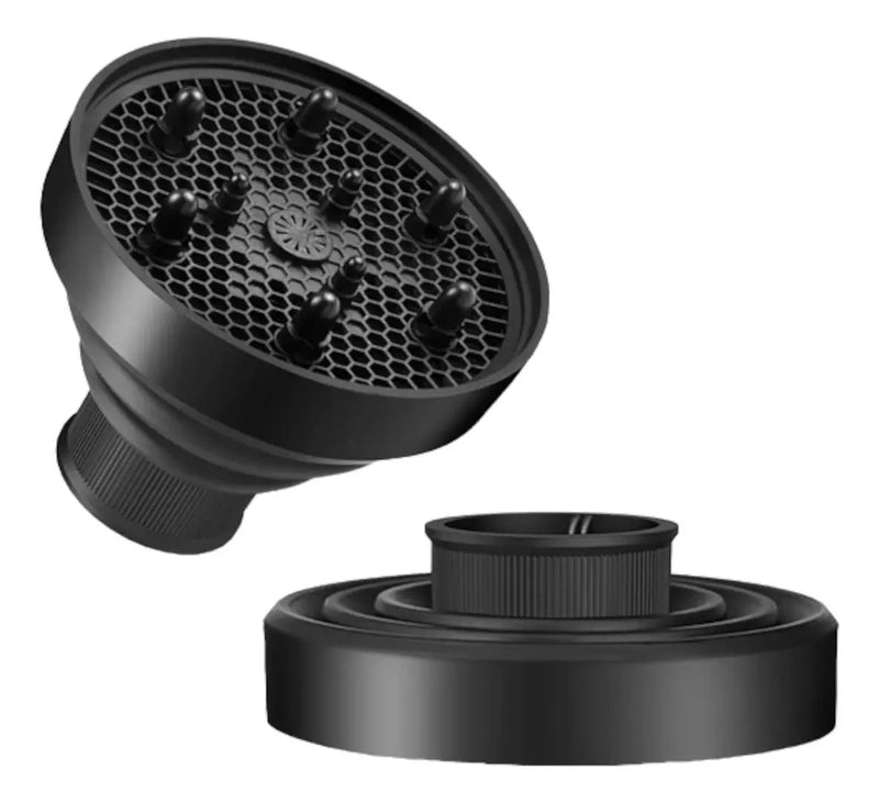Difusor De Secador Silicona Plegable Universal Negro Fucsia