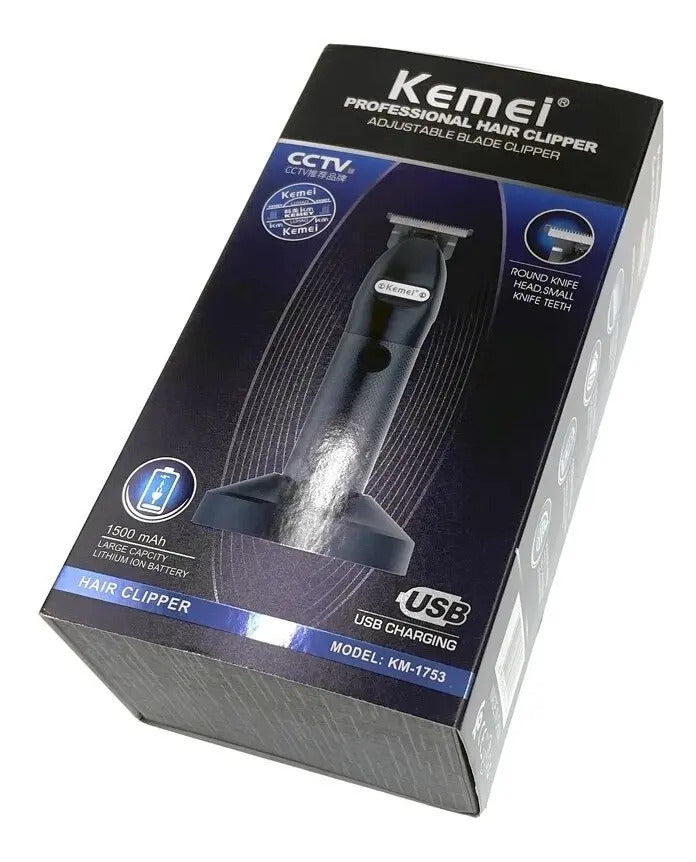 Trimmer Profesional Kemei KM-1753: Máquina Terminadora con Base de Carga