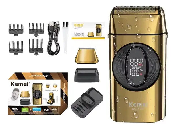 Maquina Kemei T397 Rasuradora Eléctrica Gold 2en1 Afeitadora