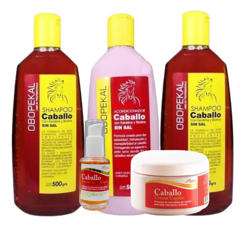 Pack Capilar Caballo Obopekal & Mflora - Kit Crecimiento y Fortalecimiento 6 Productos