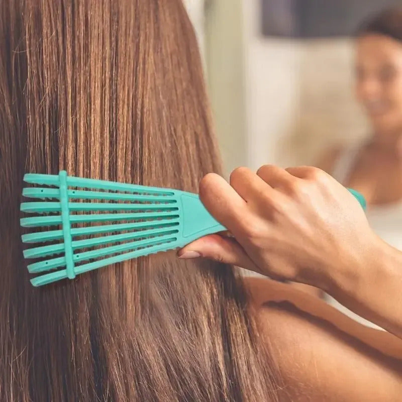 Cepillo Cabello Rizado Desenreda Fácil Cerdas Verde