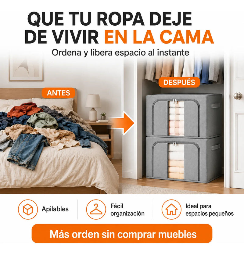 2 Caja Organizadora Plegable Closet Espacio 100l