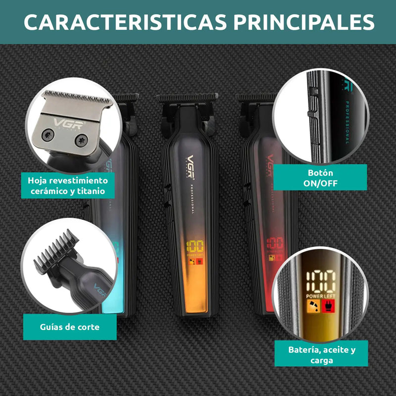 Máquina VGR V-930 Cortadora de Pelo Profesional Inalámbrica 360 Min