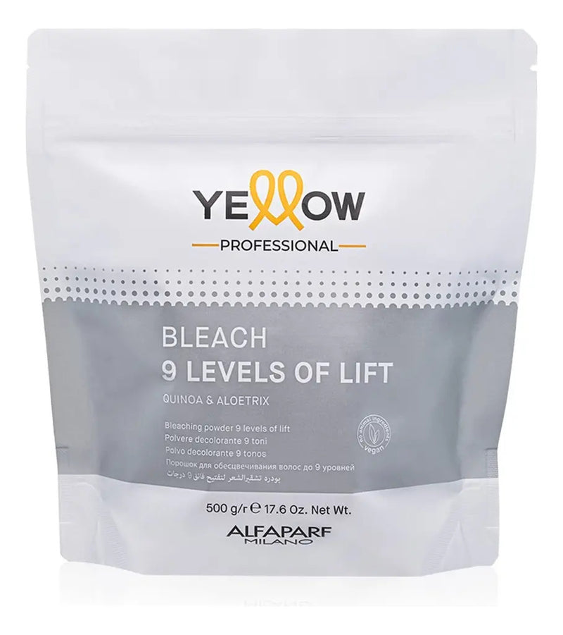Polvo Decolorante Yellow Alfaparf 500g - Aclara 9 Tonos con Quinoa y Aloe