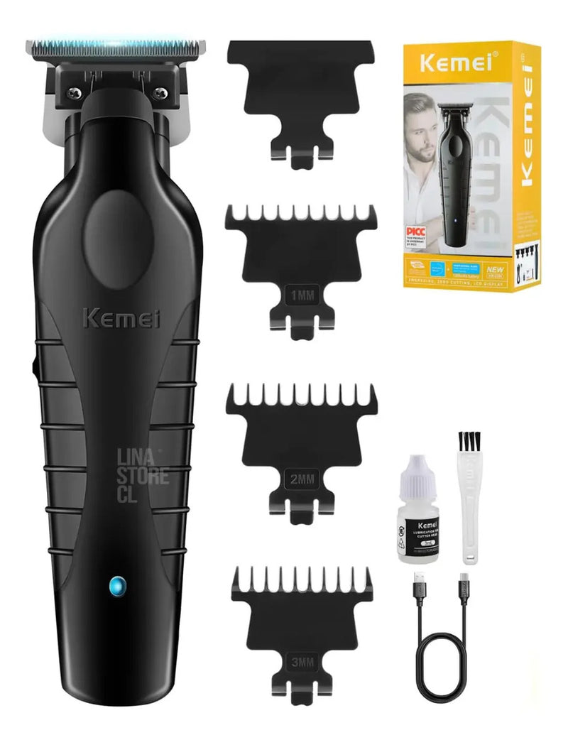 Kit Barbería Profesional Kemei: Clipper 2296 + Trimmer 2299 + Shaver 3381