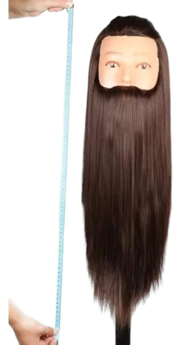 Cabeza de Práctica Masculina con Barba para Barbería - 50cm con Soporte