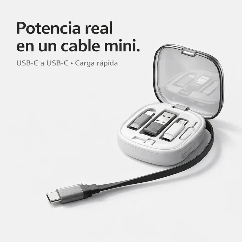 Kit Cable Usb Tipo C Carga Datos Rápida Adaptadores Blanco