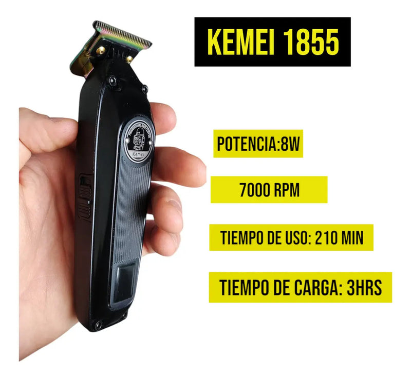 Trimmer Profesional Kemei KM-1855: Motor Brushless 7000 RPM