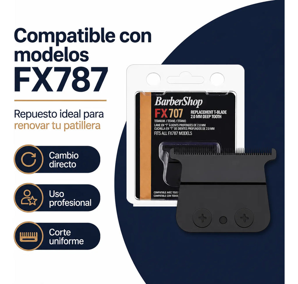 Cuchilla Repuesto Trimmer Skeleton Barbershop Negro Fx707