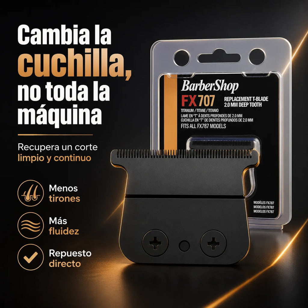 Cuchilla Repuesto Trimmer Skeleton Barbershop Negro Fx707