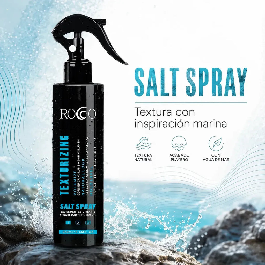 Spray Texturizador Rocco 250ml – Voluminizador Profesional para Acabado Natural
