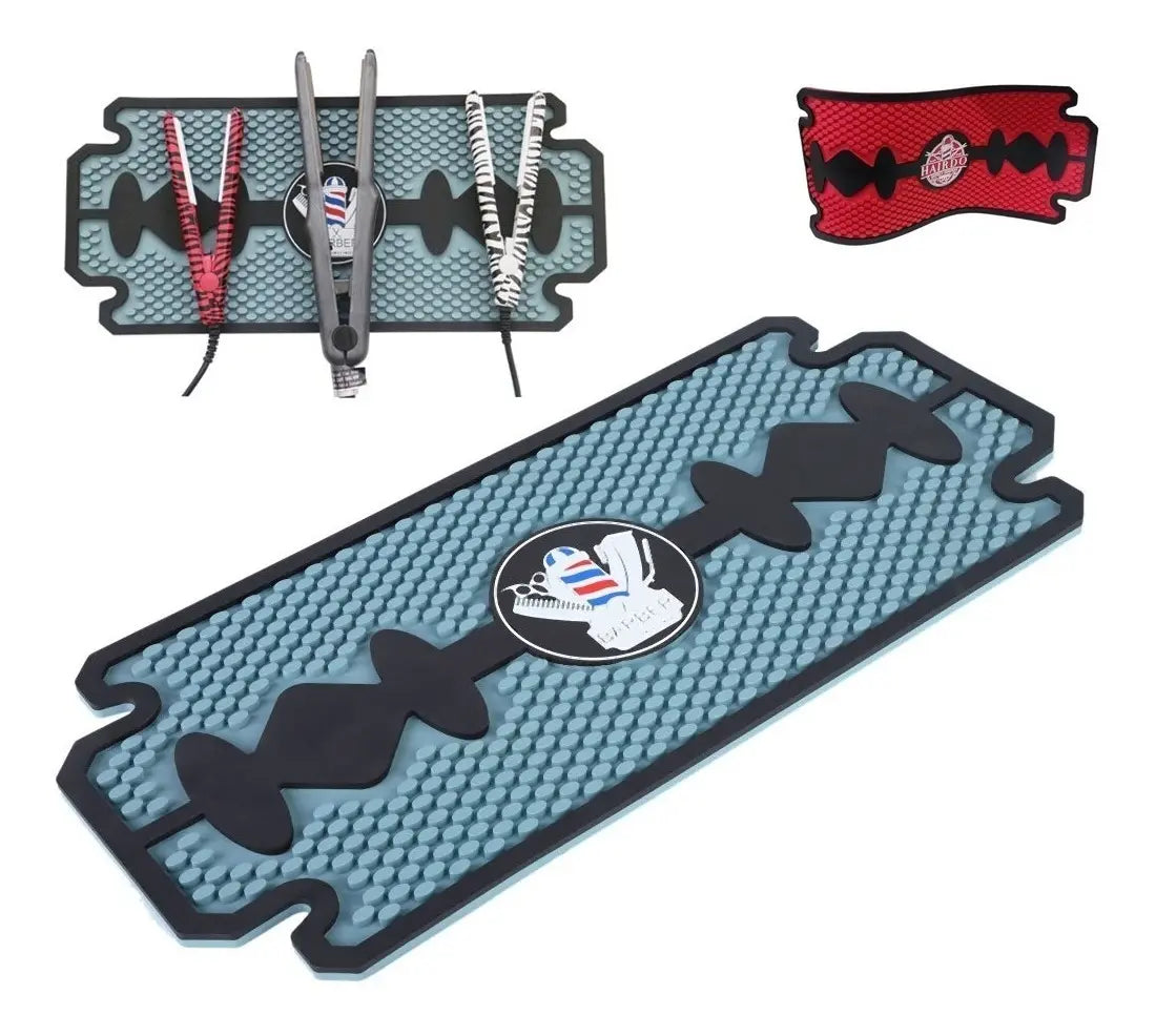 ALFOMBRA DE TRABAJO DE BARBERO RESISTENTE AL CALOR FORMA HOJILLA