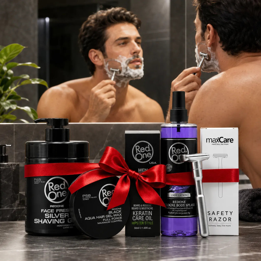 Kit Shaving Gel + After Shave +rastrillo+aceite+ Gel Cabello