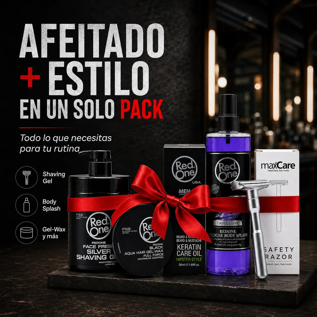 Kit Shaving Gel + After Shave +rastrillo+aceite+ Gel Cabello