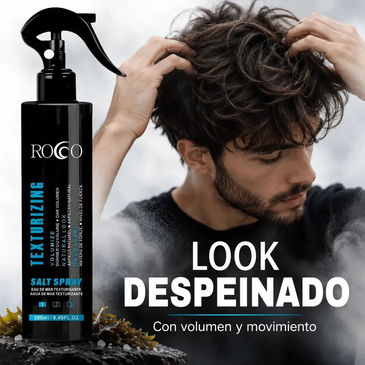 Spray Texturizador Rocco 250ml – Voluminizador Profesional para Acabado Natural