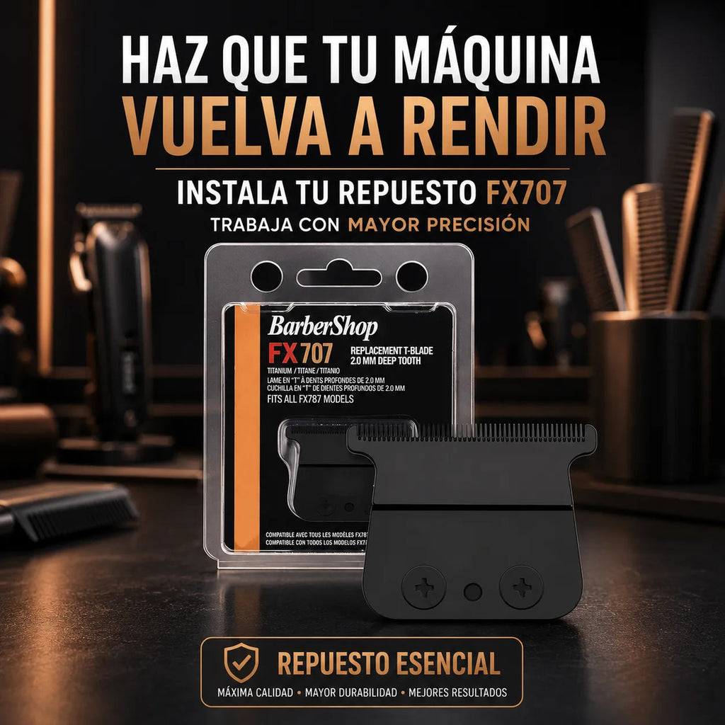 Cuchilla Repuesto Trimmer Skeleton Barbershop Negro Fx707
