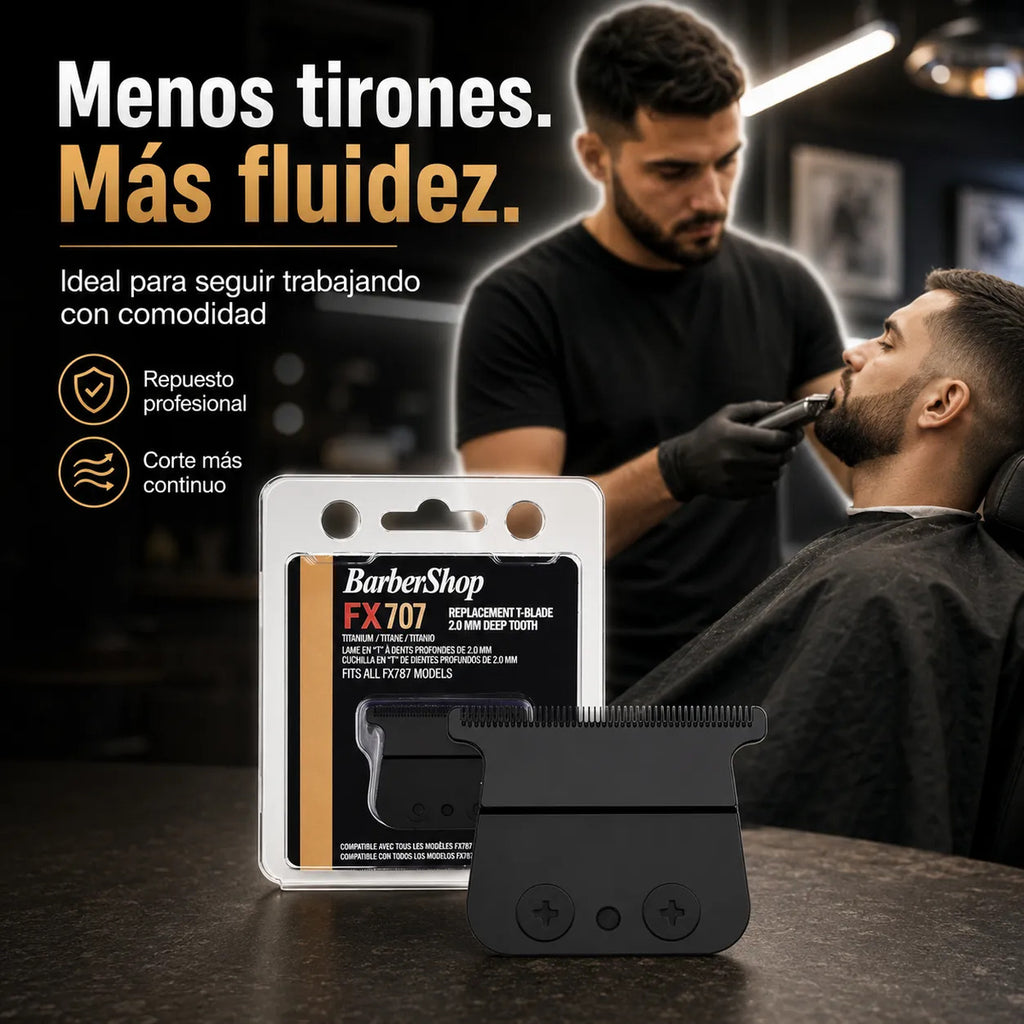 Cuchilla Repuesto Trimmer Skeleton Barbershop Negro Fx707