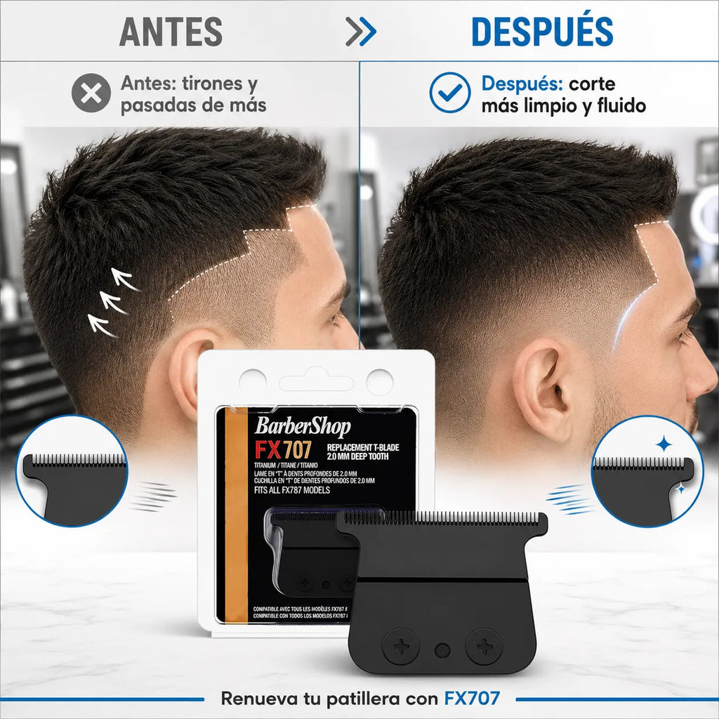 Cuchilla Repuesto Trimmer Skeleton Barbershop Negro Fx707