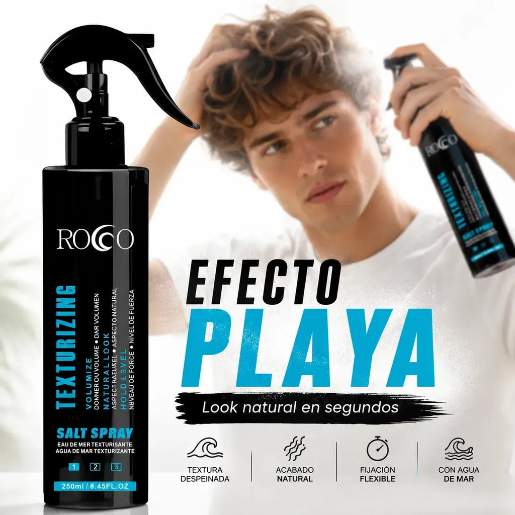 Spray Texturizador Rocco 250ml – Voluminizador Profesional para Acabado Natural