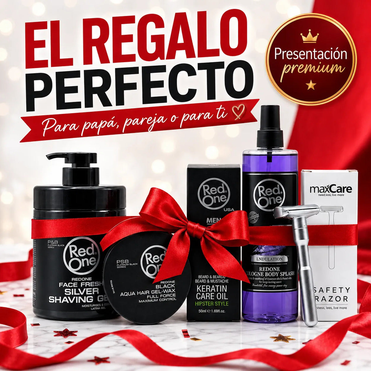 Kit Shaving Gel + After Shave +rastrillo+aceite+ Gel Cabello