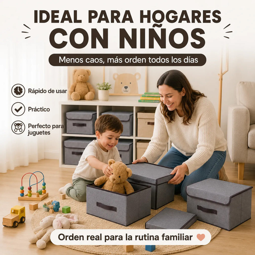 Cajas Organizadoras Plegables Pack 4 Closet Ropa Accesorios