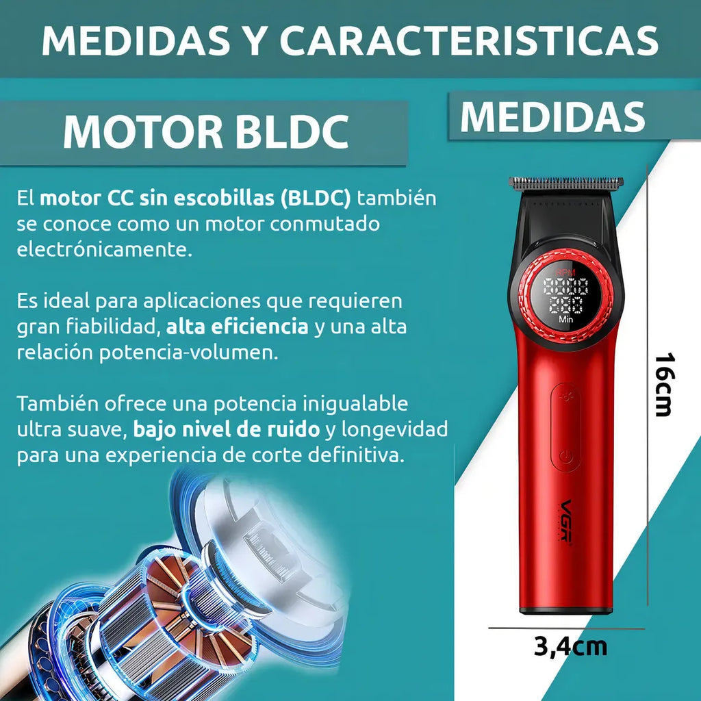 Cortadora De Pelo Profesional VGR 977 Alta Duración Batería 2500mah