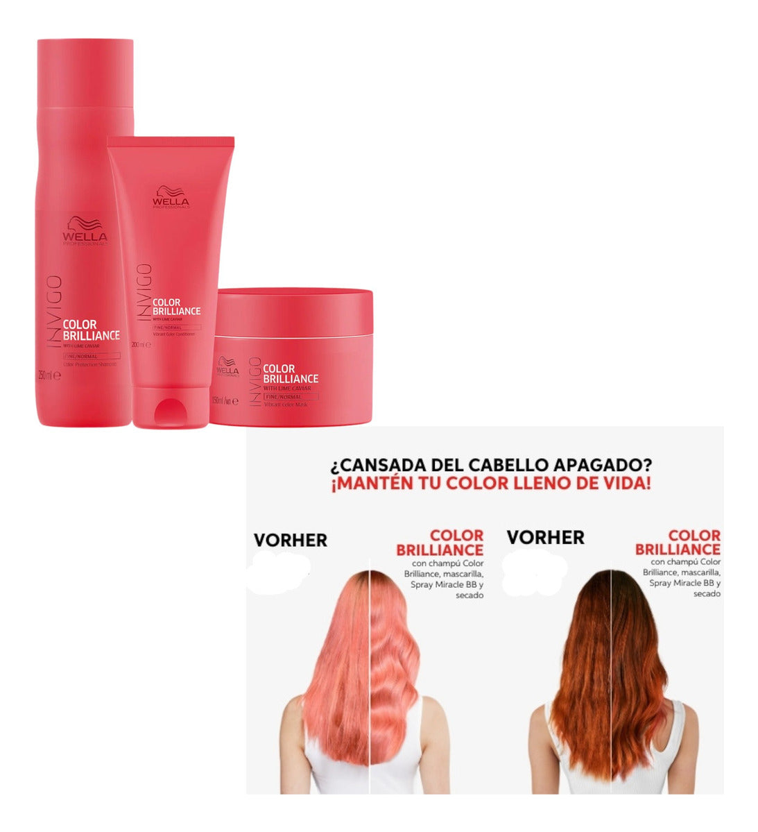 Pack Wella Invigo Color Brilliance - Shampoo, Acondicionador y Máscara Profesional
