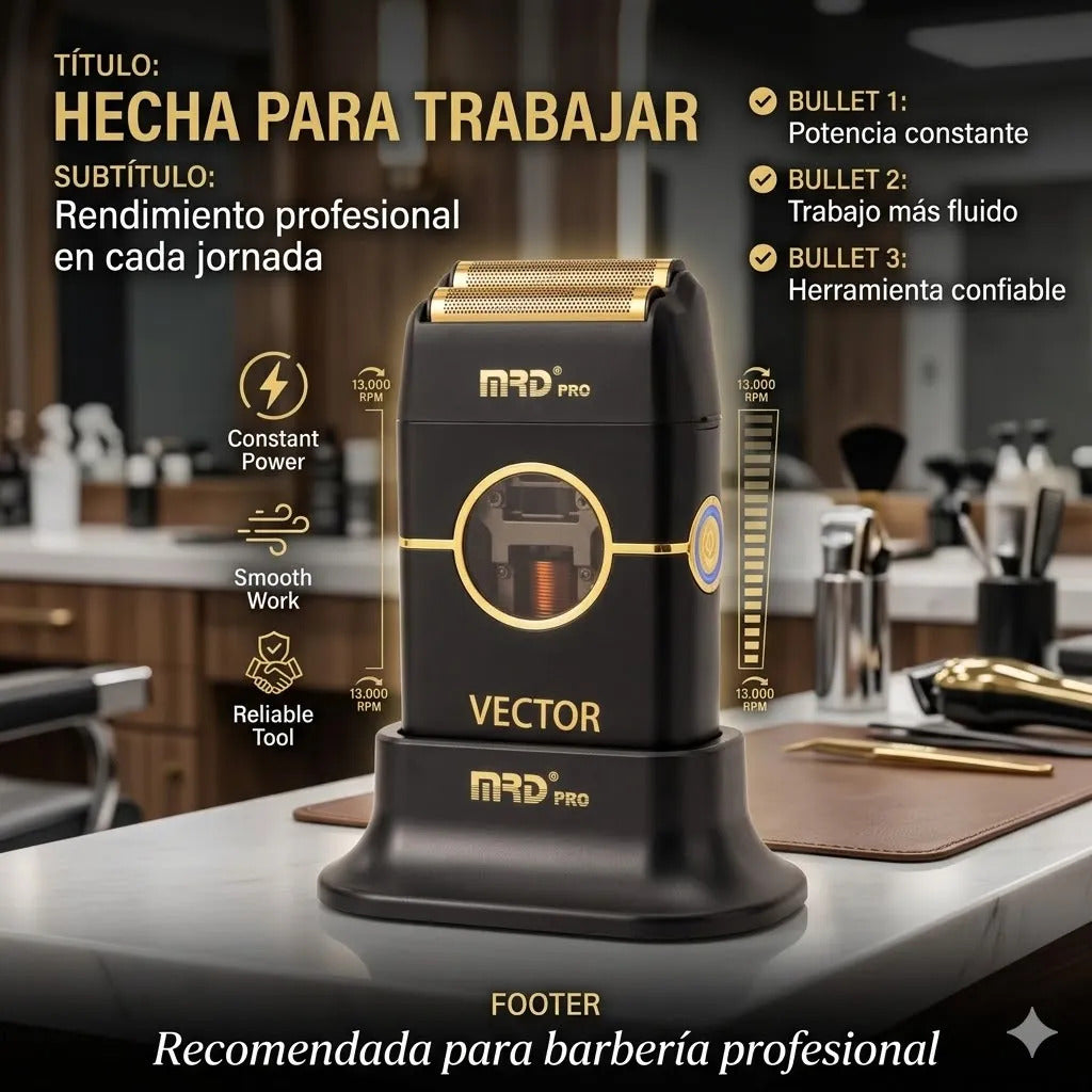 Maquina Cortar Pelo Mrd Shaver Rasuradora Vector 13.000rpm