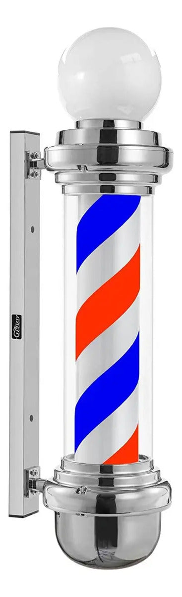 Poste de Barbería Profesional Gigante 100cm - Luz LED y Rotación Tricolor