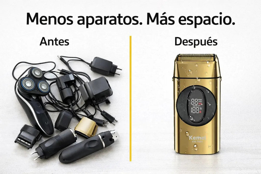 Maquina Kemei T397 Rasuradora Eléctrica Gold 2en1 Afeitadora