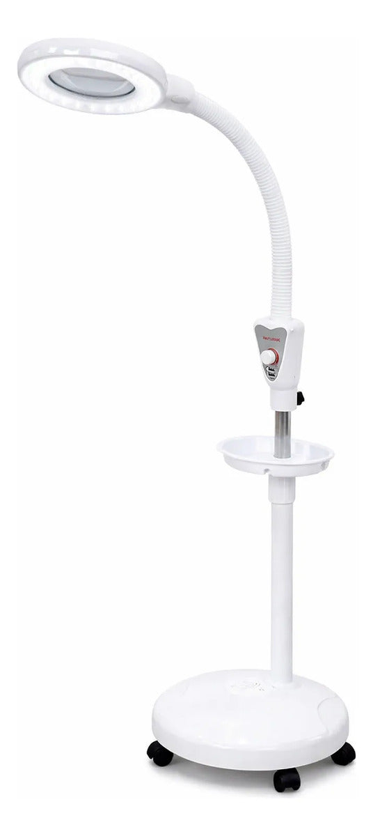 Lámpara Luz Fría Lupa Led Con Pedestal Trabajo Cómodo Altura Podologia Estetica Barberia