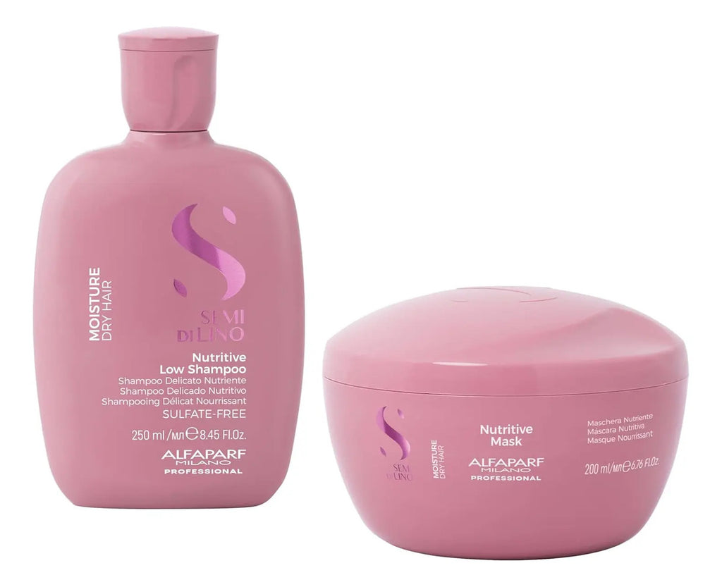 Pack Alfaparf Semi Di Lino Moisture Profesional - Shampoo y Mascarilla Nutritiva