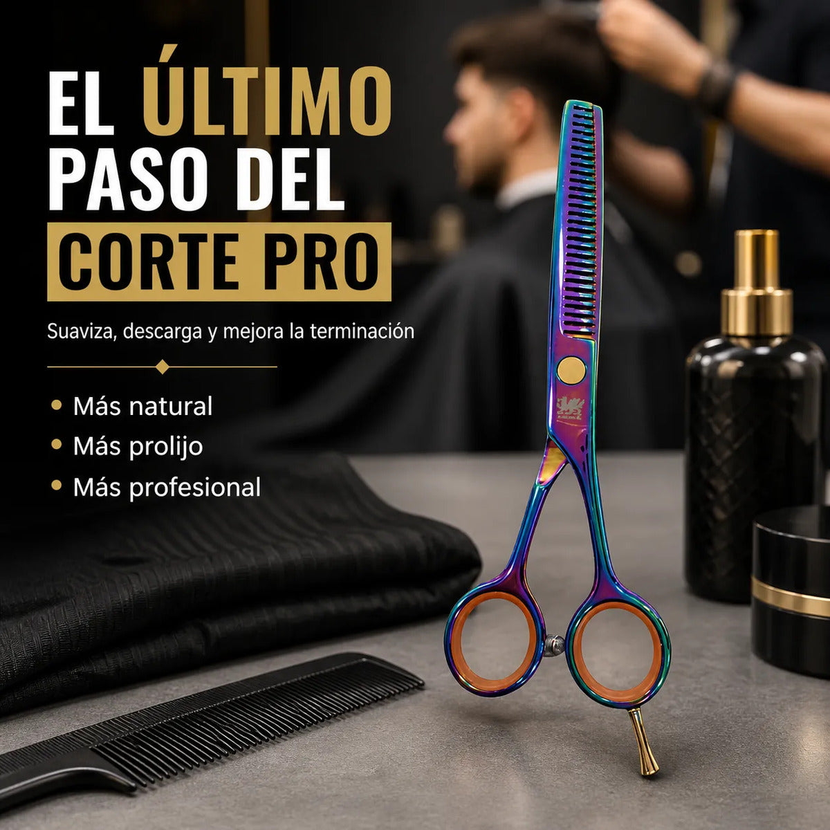 Tijera Esculpidora Tornasol Para Barbería Acabado Pro 6.0