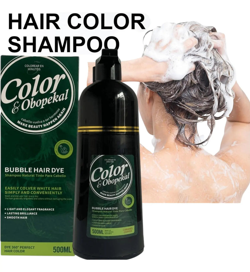 Shampoo Cubre Canas Obopekal 500ml - Tinte Natural Caramelo Profesional