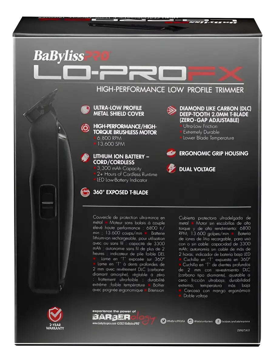 Trimmer BabylissPRO LO-PROFX Negra Perfiladora Profesional