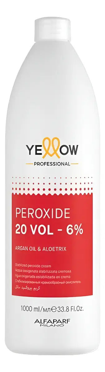 Crema Oxidante Yellow Alfaparf 1 Litro - Peróxido Profesional con Aceite de Argán