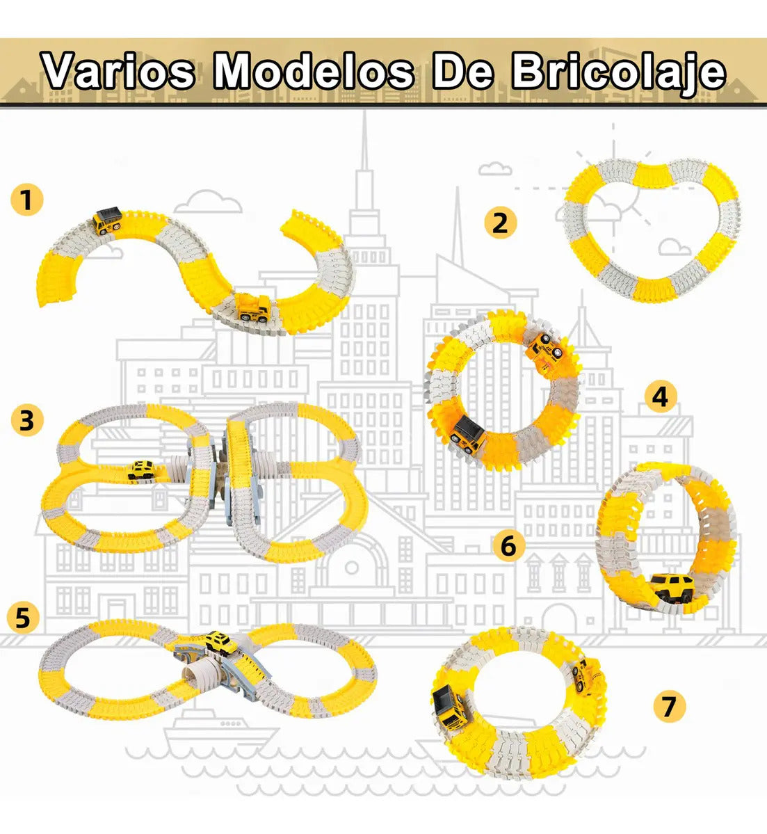 Pista de Carreras Flexible 345 Piezas – Set de Construcción Didáctico con Auto Eléctrico