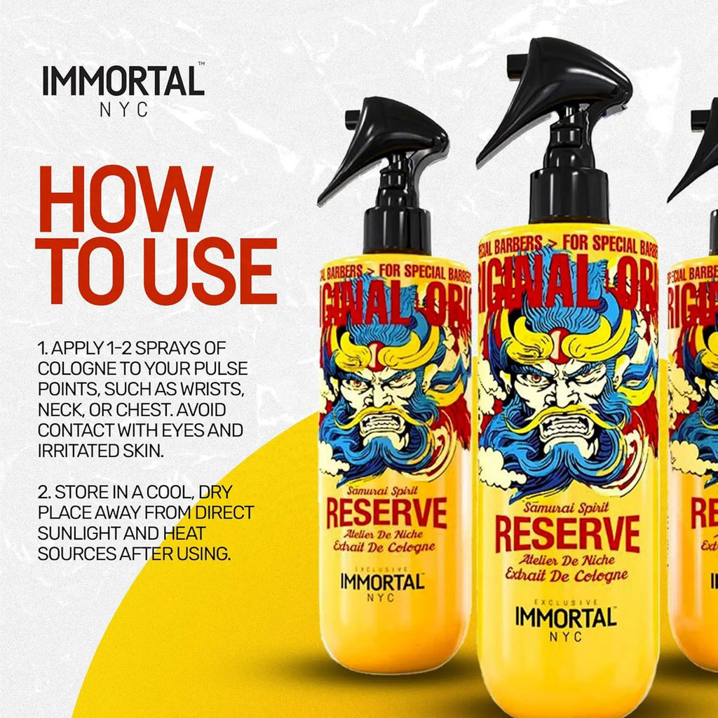 After Shave Immortal Samurai Spirit - Colonia Profesional Post Afeitado 500ml