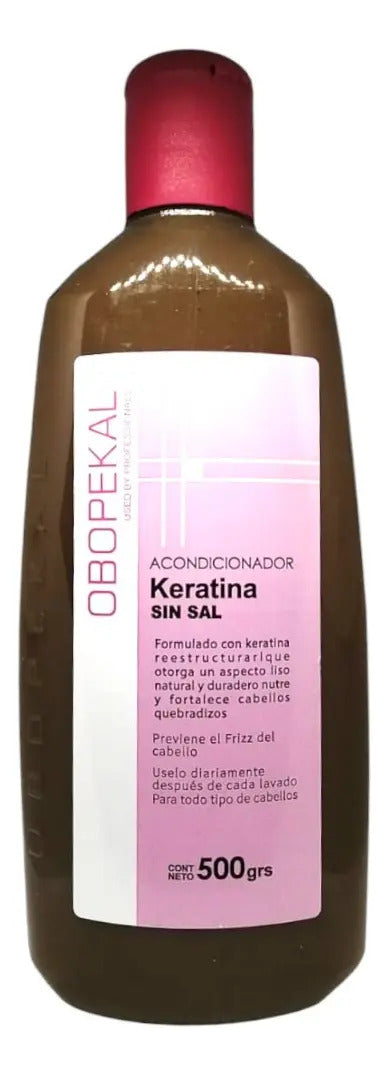 Acondicionador Obopekal Keratina Sin Sal 500ml - Suavidad y Brillo Profesional