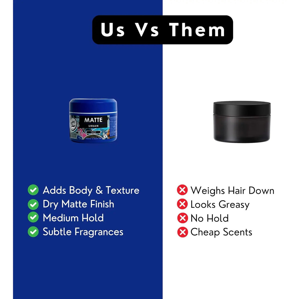 Cera Mate Rolda Urban Matte Hair Paste - Fijación Media y Volumen 100g