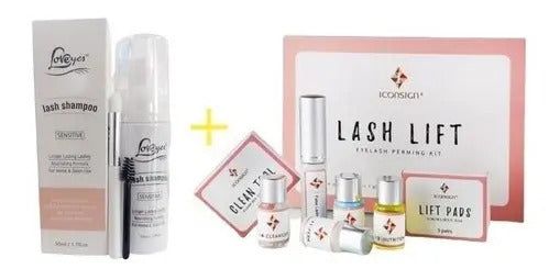 Kit Profesional Lifting de Pestañas Iconsing + Shampoo Limpiador y Accesorios
