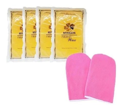 Pack 4 Parafina De 450g + 1 Par Guantes Manicure Tratamiento