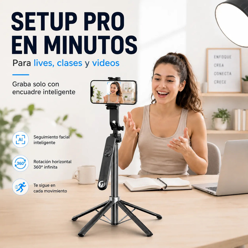 Tripode Inteligente Celular C12 Reels Facial 360 - 1,8m