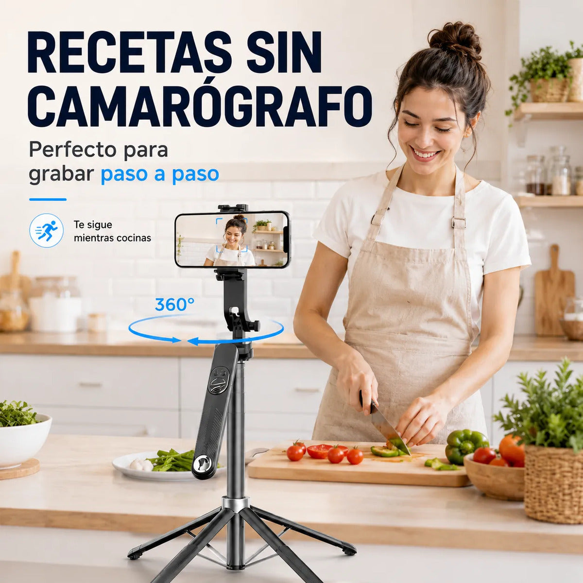 Tripode Inteligente Celular C12 Reels Facial 360 - 1,8m